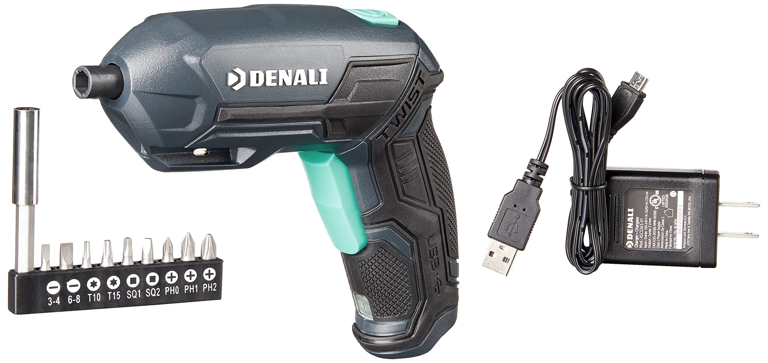Amazon Brand - Denali by SKIL 4V Cordless Pivoting Screwdriver with10-Piece Bit Set and USB Charger並行輸入品