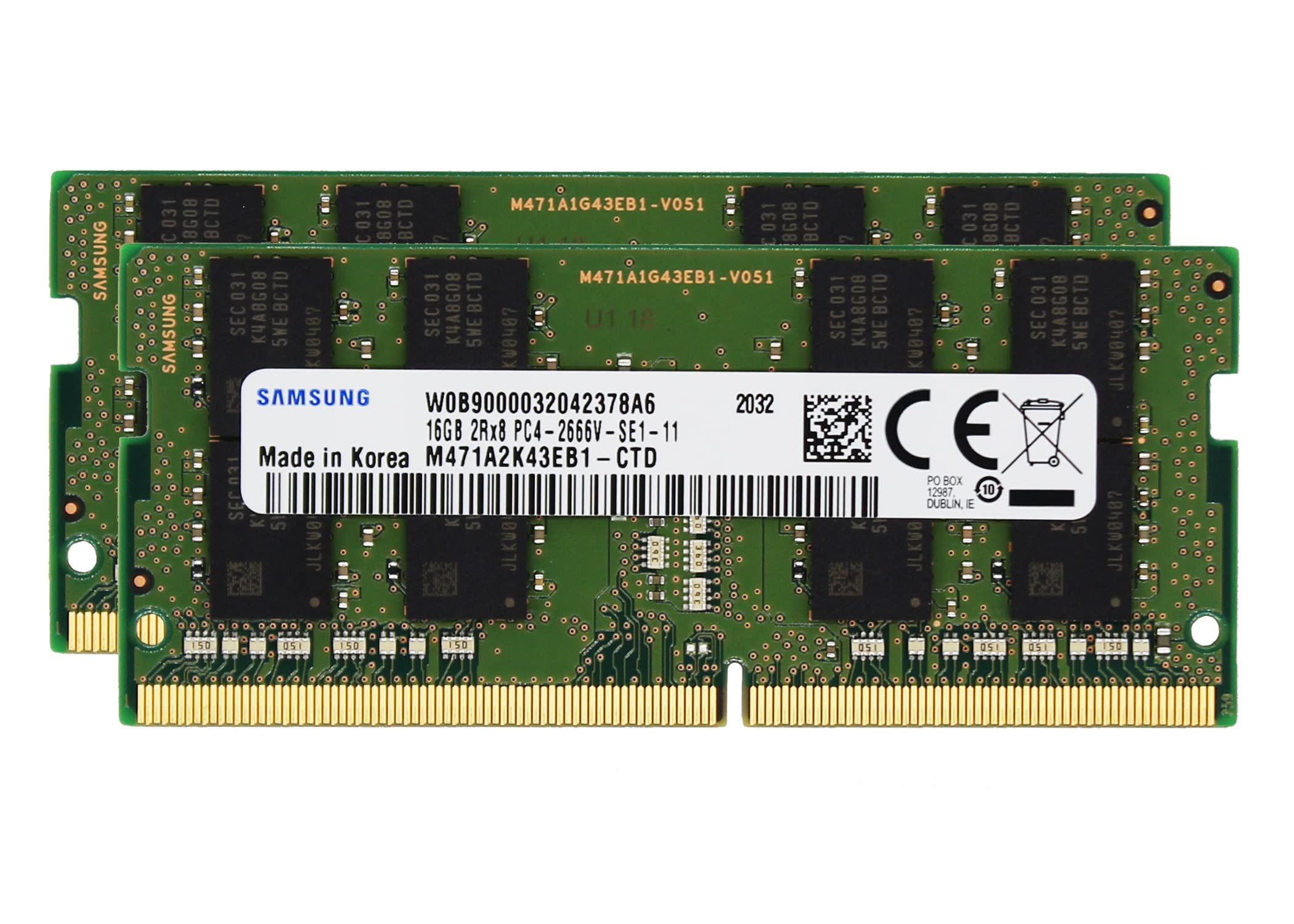Sam オリジナル 32GB 2x16GB DDR4 2666MHz PC4-21300 SODIMM 2Rx8 CL19 1.2v 260-PIN ノートパソコン ノートブッ