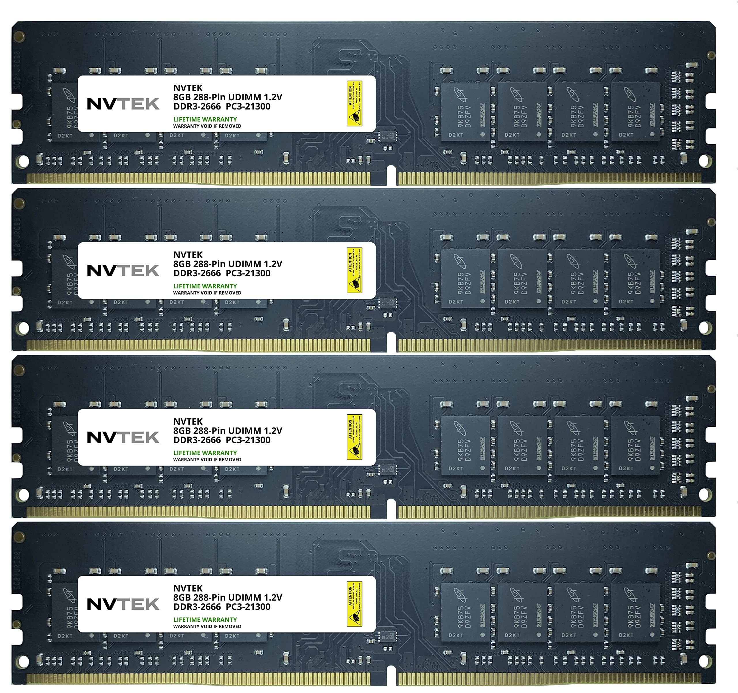 NVTEK 32GB 4x8GB DDR4-2666 PC4-21300 Non-ECC UDIMM デスクトップPC メモリ アップグレード並行輸入品