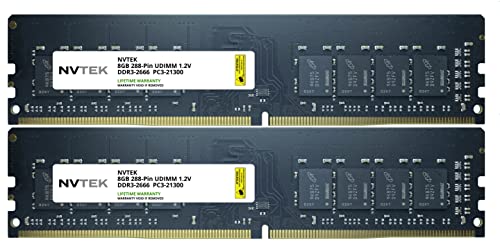 NVTEK 16GB 2x8GB DDR4-2666 PC4-21300 Non-ECC UDIMM デスクトップPC メモリ アップグレード並行輸入品