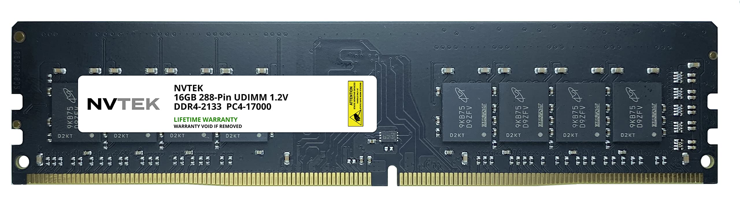 NVTEK 16GB DDR4 2133 PC4 17000 UDIMM デスクトップ RAM メモリ モジュール アップグレード CL15 Non-ECC バ