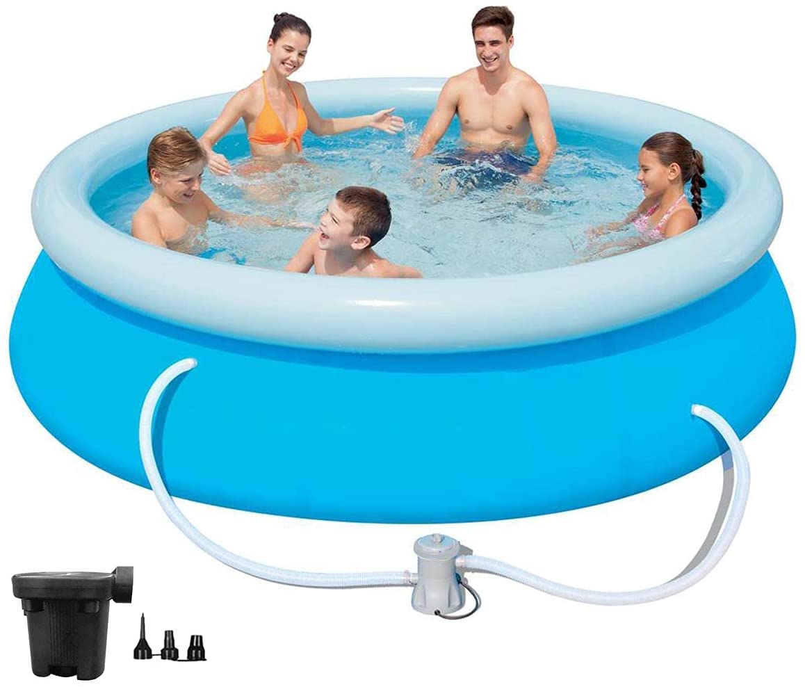 Inflatable Swimming Pool for Family with Filter Pump Air Pump 10 FT Above Ground Pools for Adults Easy Set Round Swimming