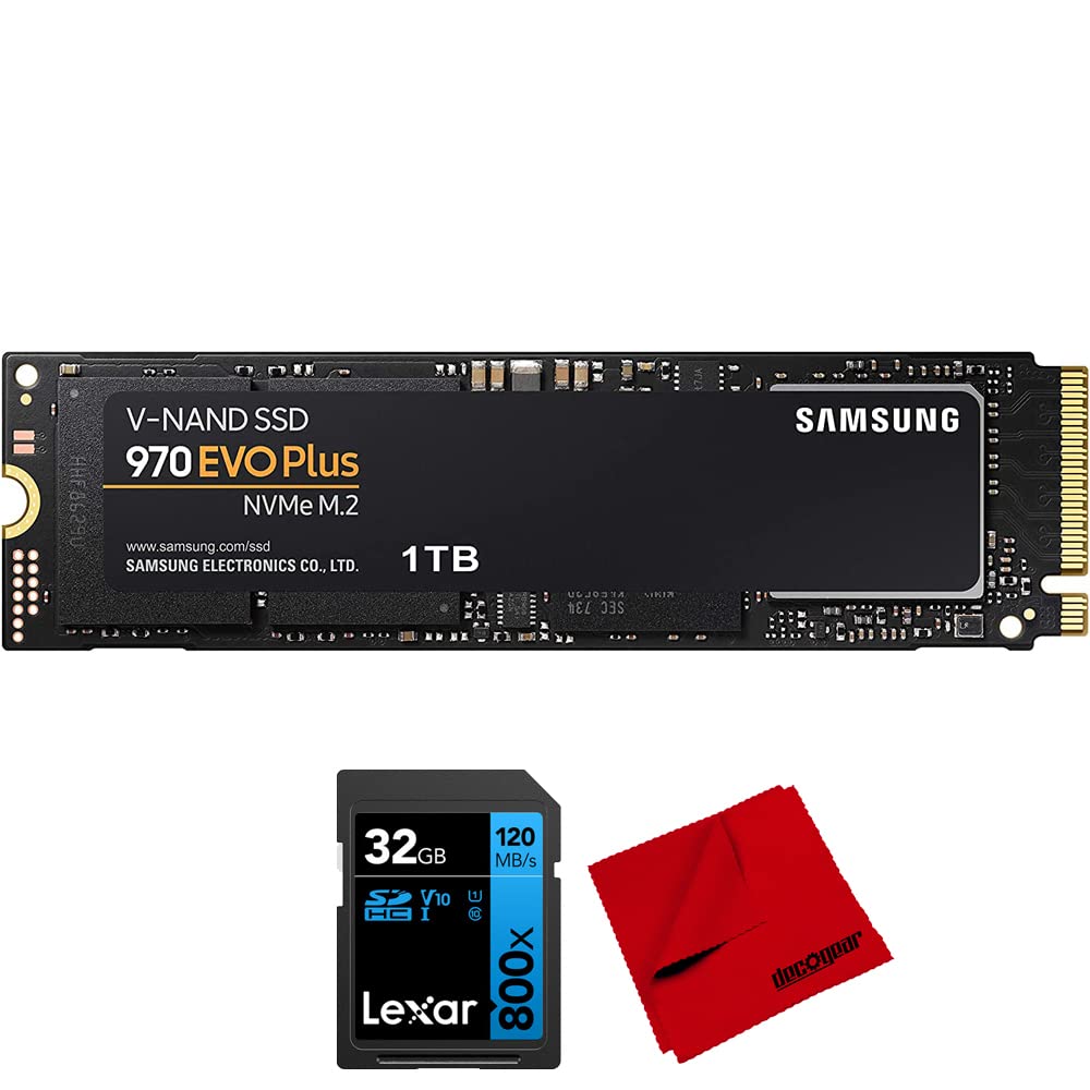 Samsung MZ-V7S1T0BAM 970 EVO Plus NVMe M.2 SSD 1TB バンドル Lexar 32GB 高性能 800x UHS-I SDHCメモリーカード