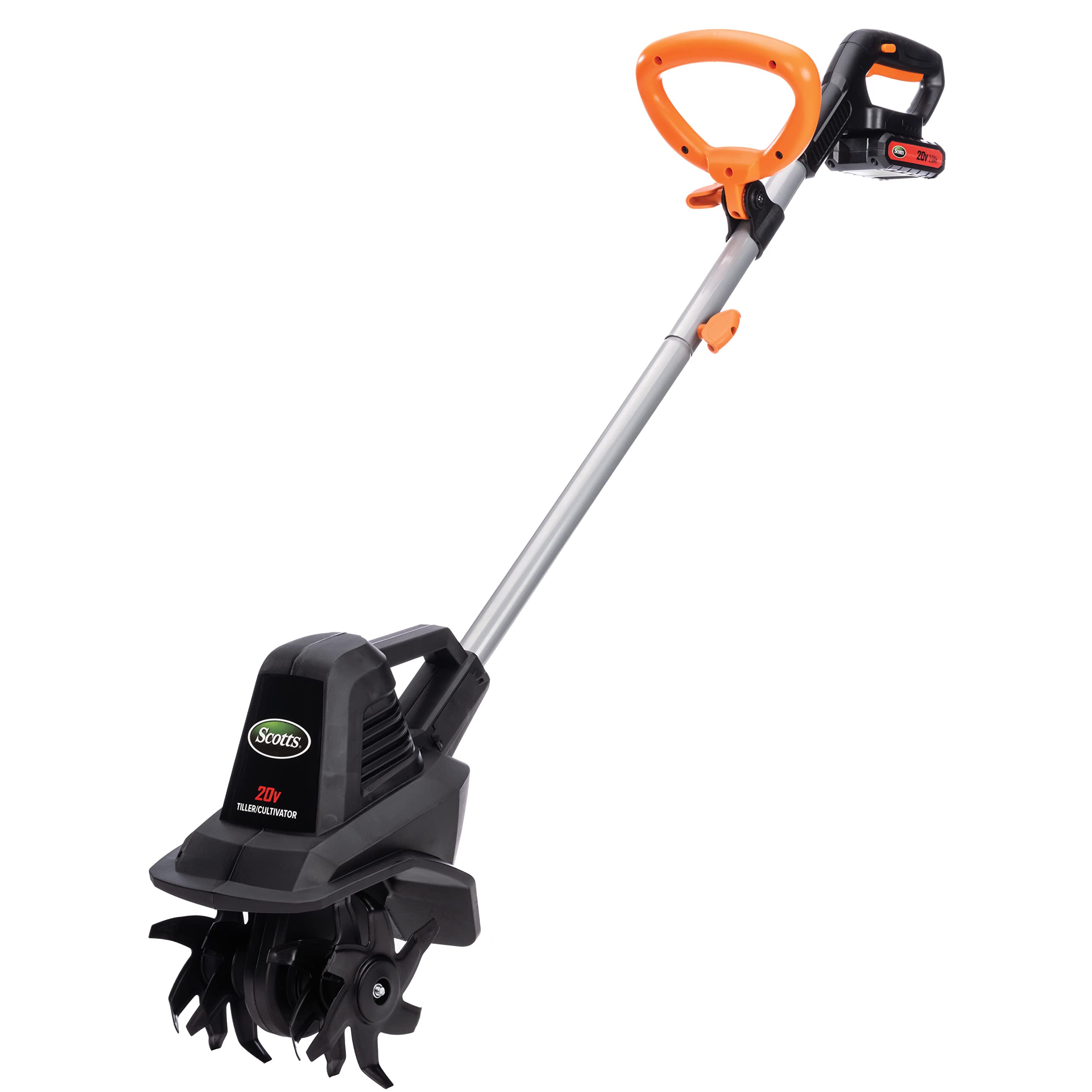 Scotts Outdoor Power Tools TC70020S 20-Volt 7.5-Inch Cordless Garden Tiller Cultivator 2AH Battery Fast Charger Included