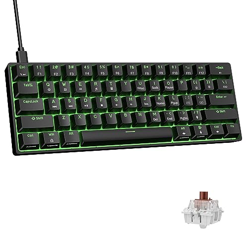 DIERYA DK61SE 60 Mechanical Gaming Keyboard 61 Keys Anti-Ghosting LED Backlight Detachable USB-C Ultra-Compact Mini Wire