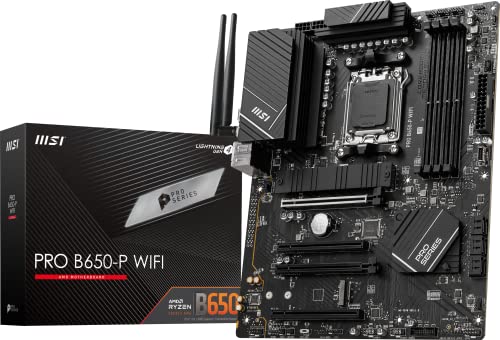 MSI PRO B650-P WiFi ProSeries Motherboard AMD AM5 ATX DDR5 PCIe 4.0 M.2 SATA 6Gbs USB 3.2 Gen 2 HDMIDP Wi-Fi 6E A