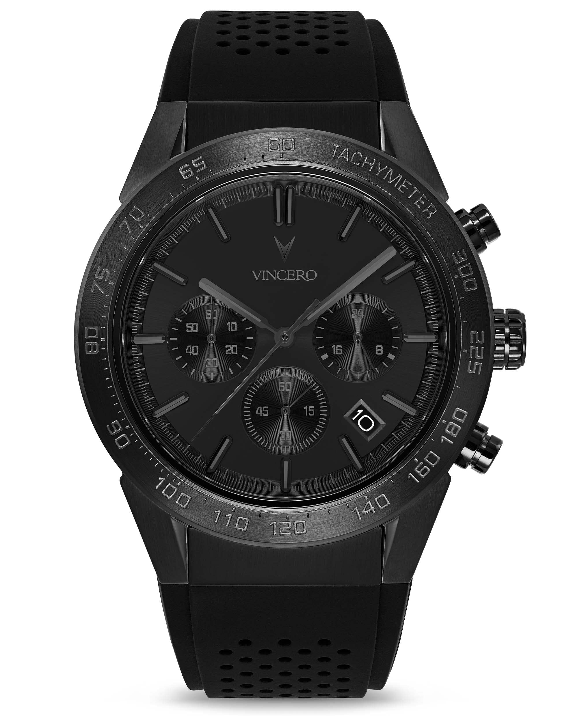Vincero Luxury Mens Rogue Wrist Watch - Silicone Watch Band - 43mm Chronograph Watch - Japanese Quartz Movement並行輸入