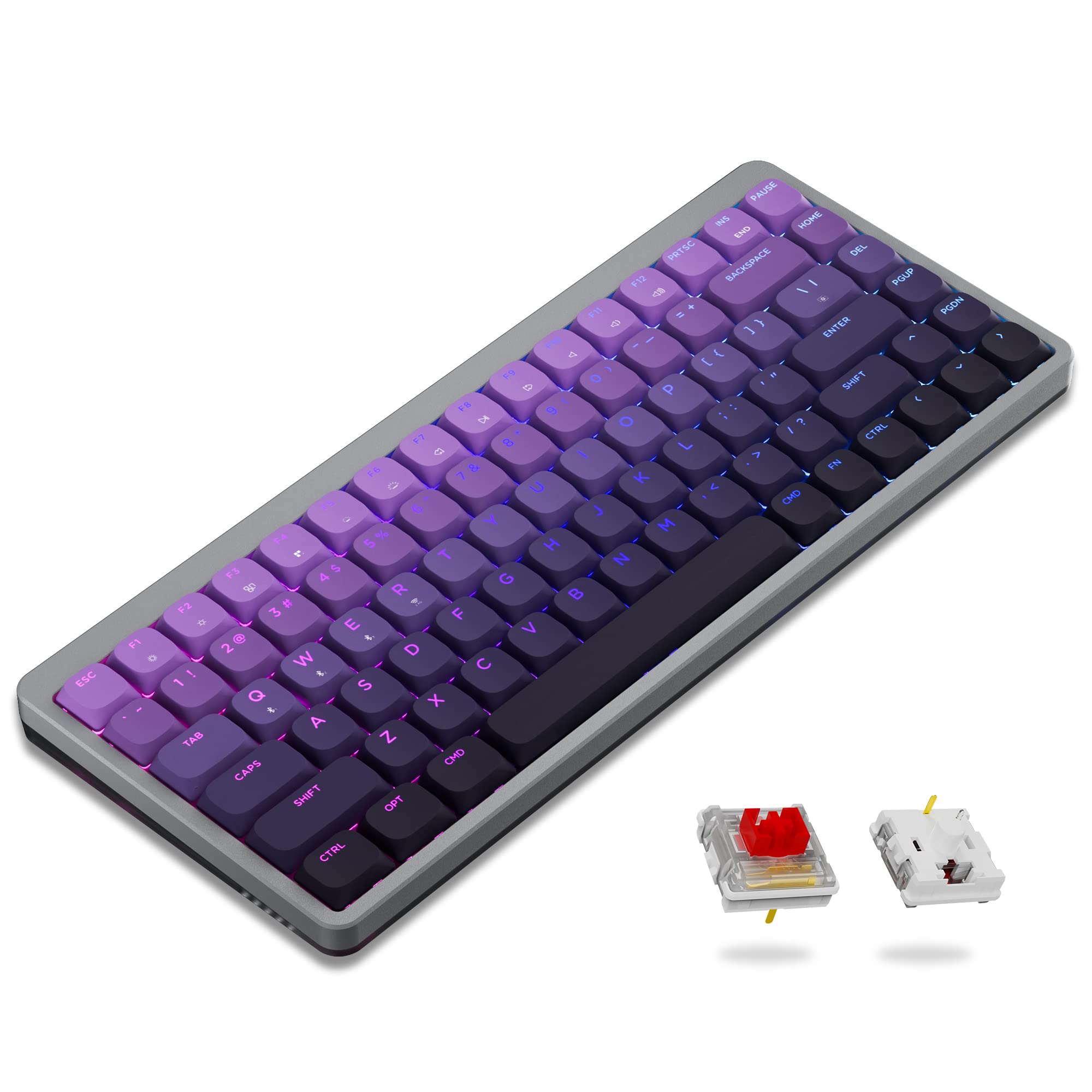 COSTOM L75 Low Profile Mechanical Keyboard 75 Wireless Keyboard Bluetooth2.4GhzWired Tri-Mode 84 Keys RGB Keyboard wDur