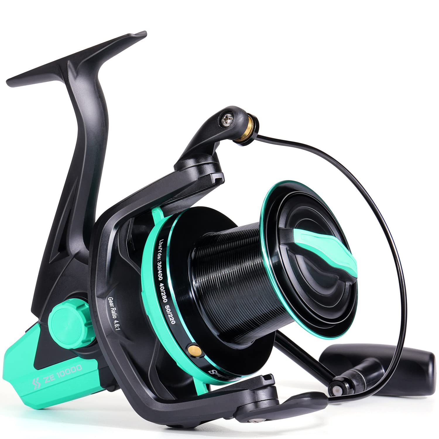 Sougayilang Surf Spinning Fishing Reel Super Smooth Powerful Drag with 111 Stainlesss BBLong Casting 10000 Oversize Series