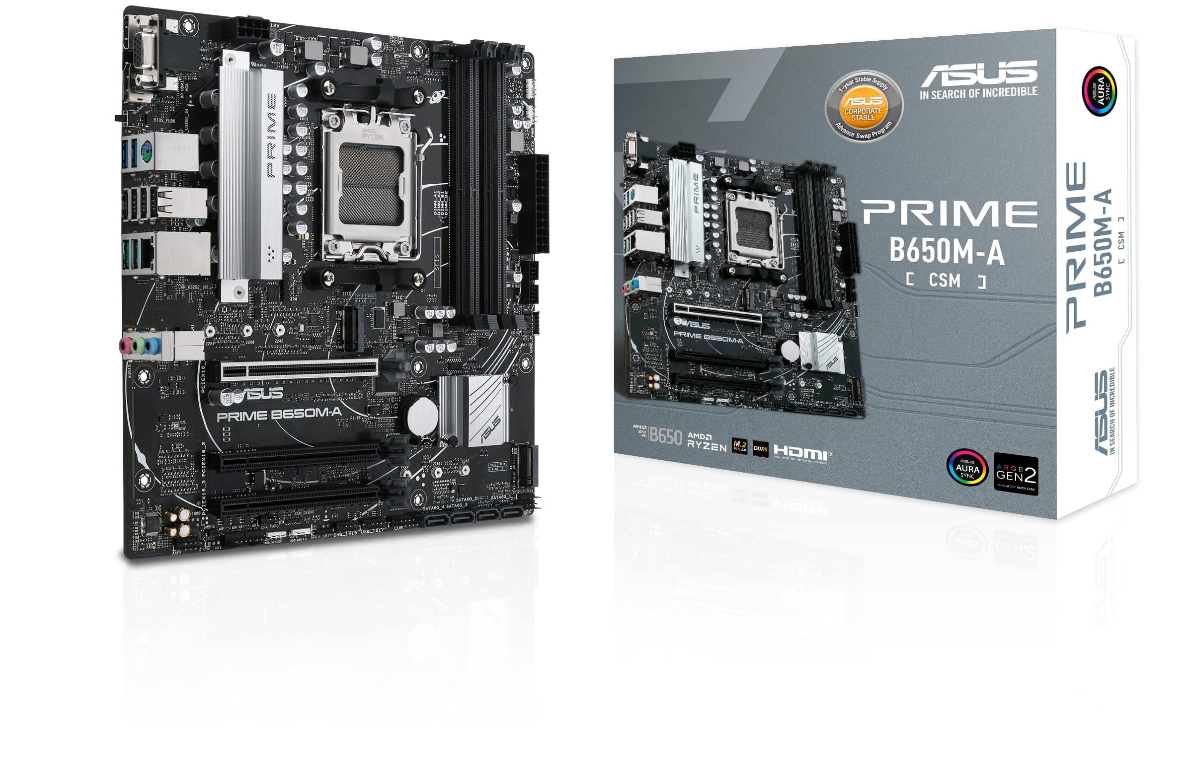 ASUS AMD Socket AM5 対応 B650M チップセット Micro-ATX マザーボード PRIME B650M-ACSM国内正規代理店品