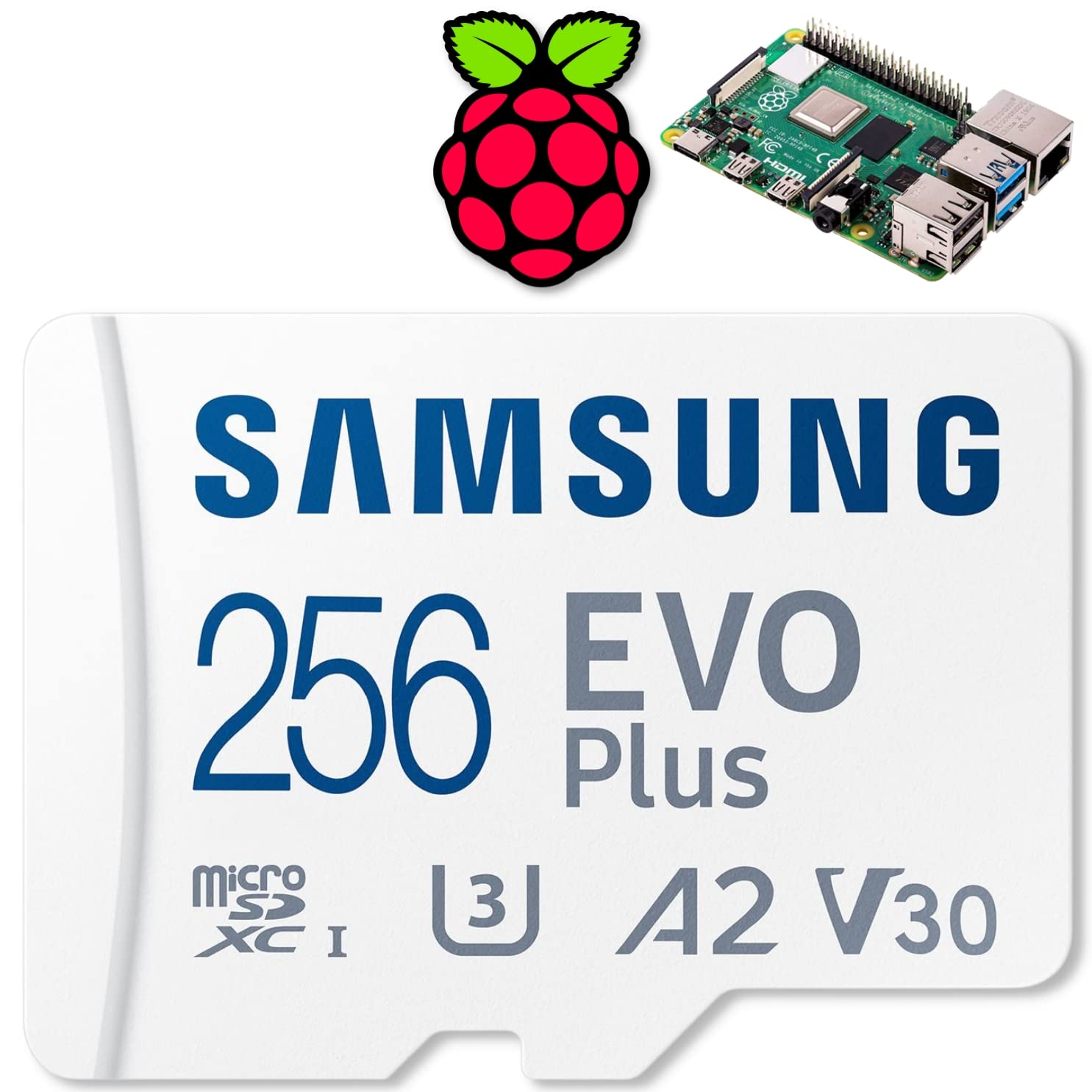 STEADYGAMER - 256GB Raspberry Pi Preloaded Raspberry Pi OS Raspbian Evo Plus Micro SD Card 400 4 3B 3A 3B 2 Zer