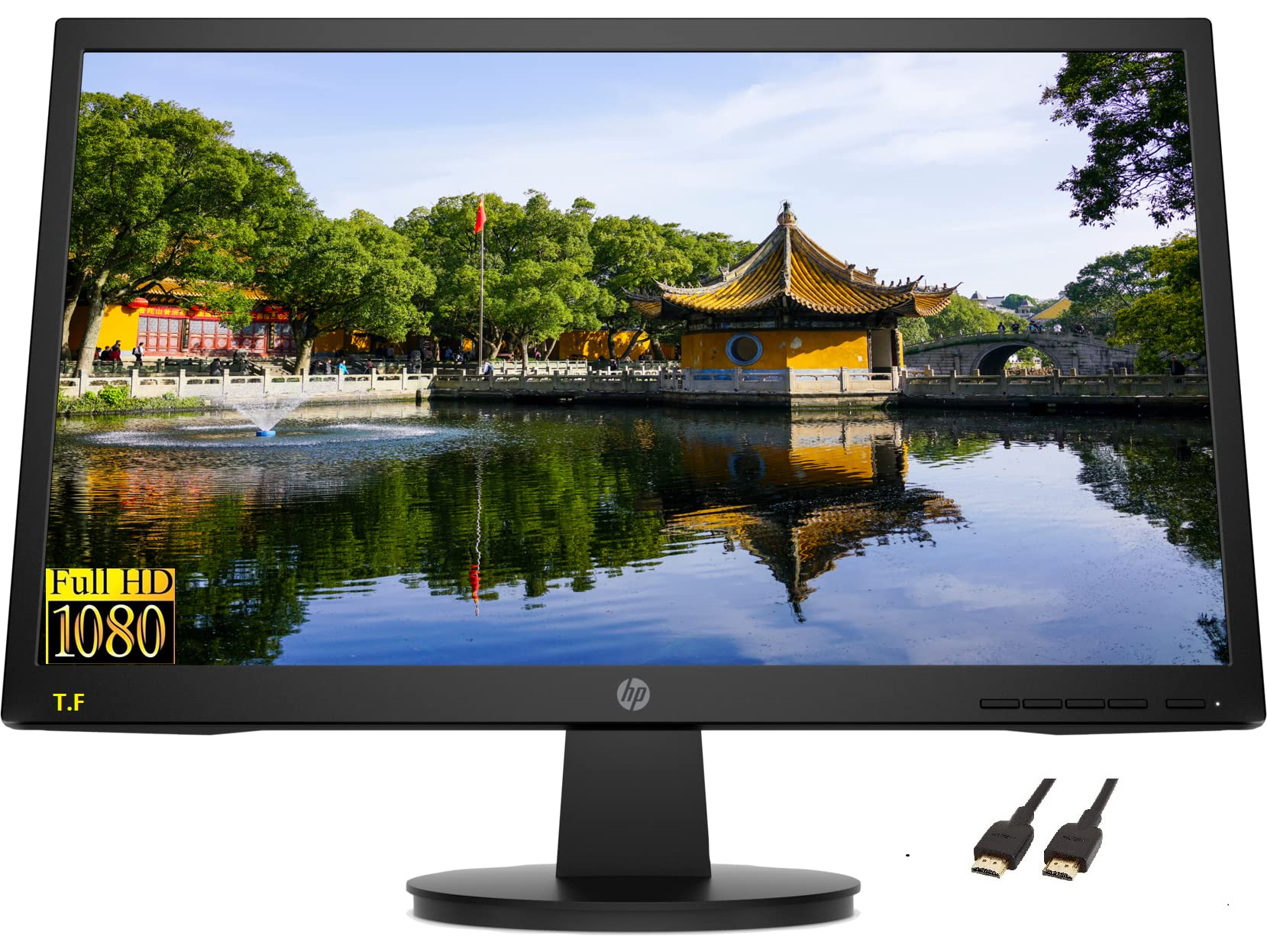 HP New V22 Series Premium Monitor 21.45-Inch FHD 1080P Anti-Glare Display VESA Mounting HDMI VGA On-Screen Controls AMD