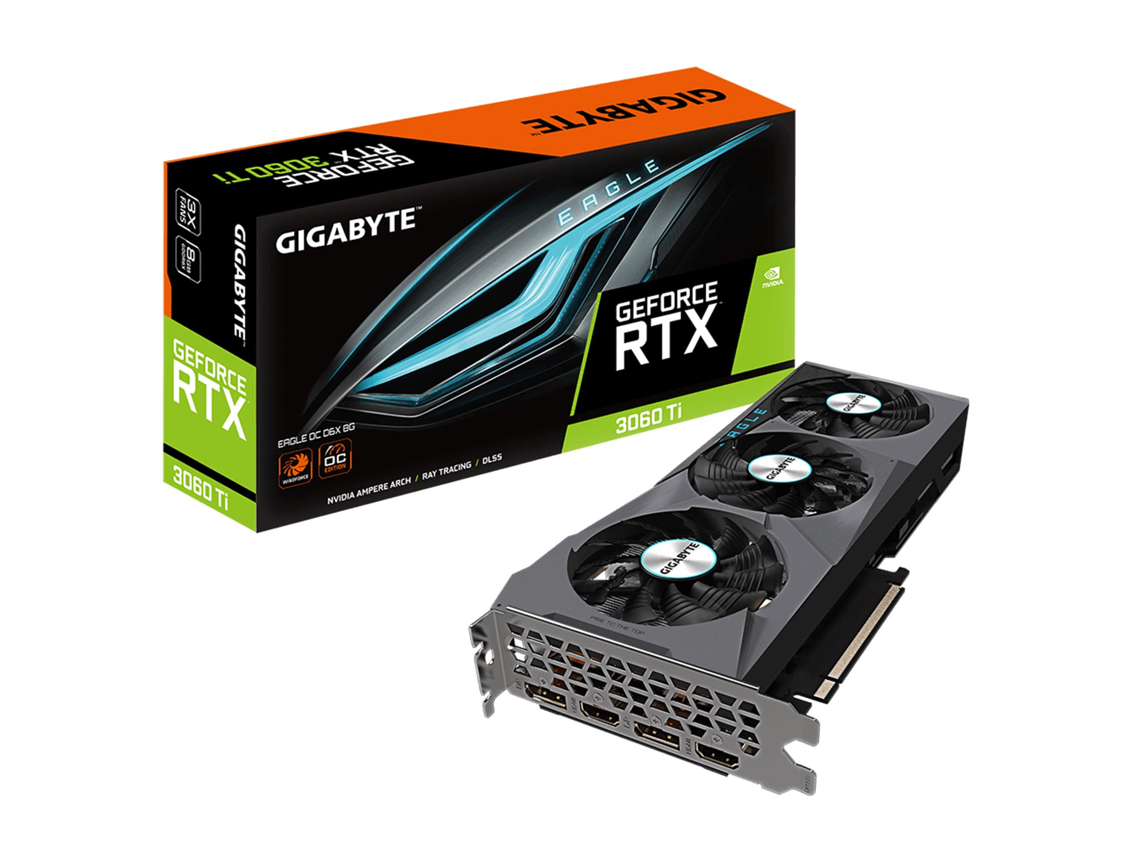 Gigabyte GeForce RTX 3060 Ti Eagle OC D6X 8G グラフィックカード WINDFORCEファン 8GB 256ビット GDDR6X GV-N306TX