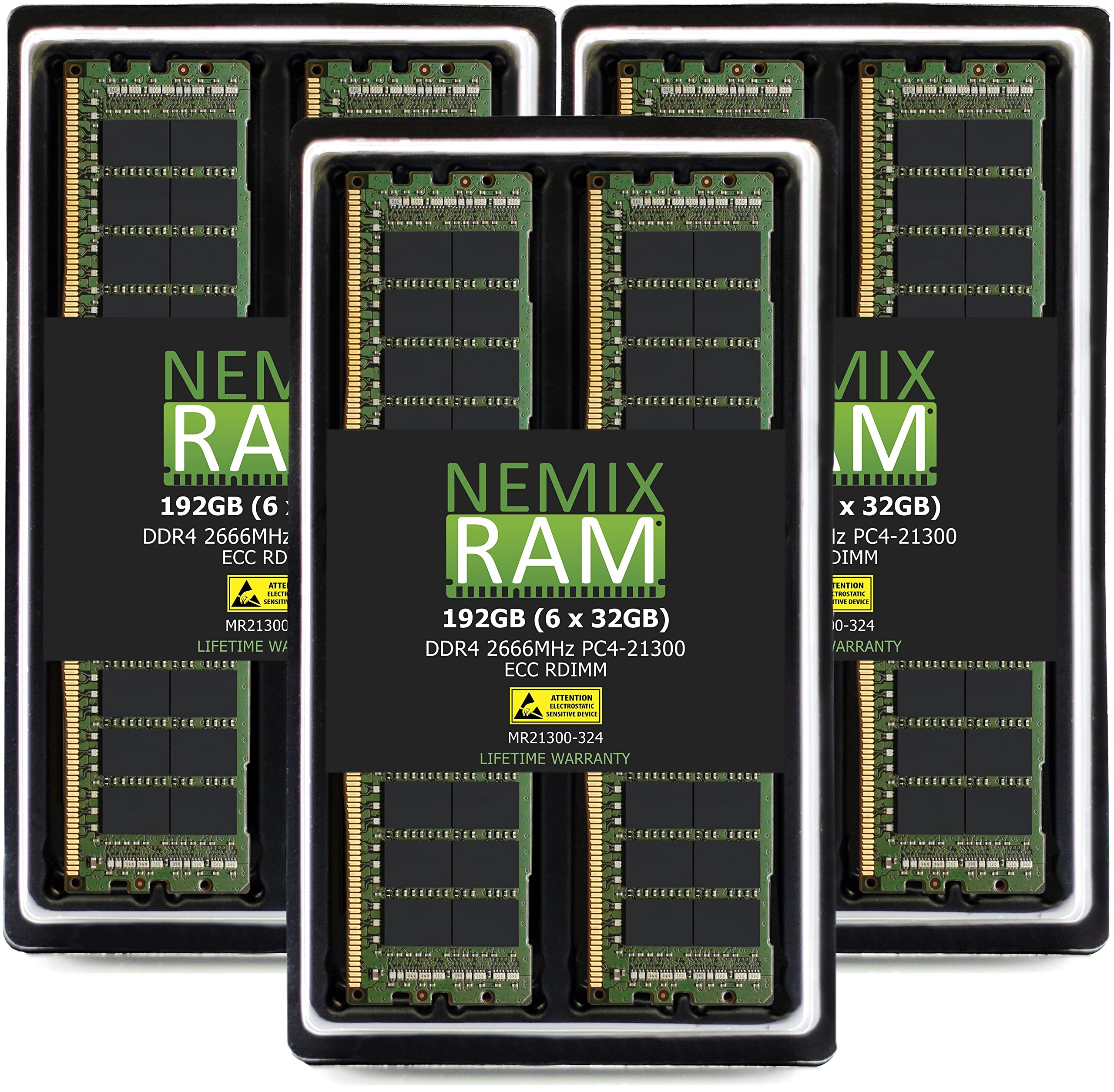 NEMIX RAM 192GB 6x32GB DDR4-21300 PC4-2666 ECC RDIMM レジスタードサーバーメモリアップグレード Dell Powe
