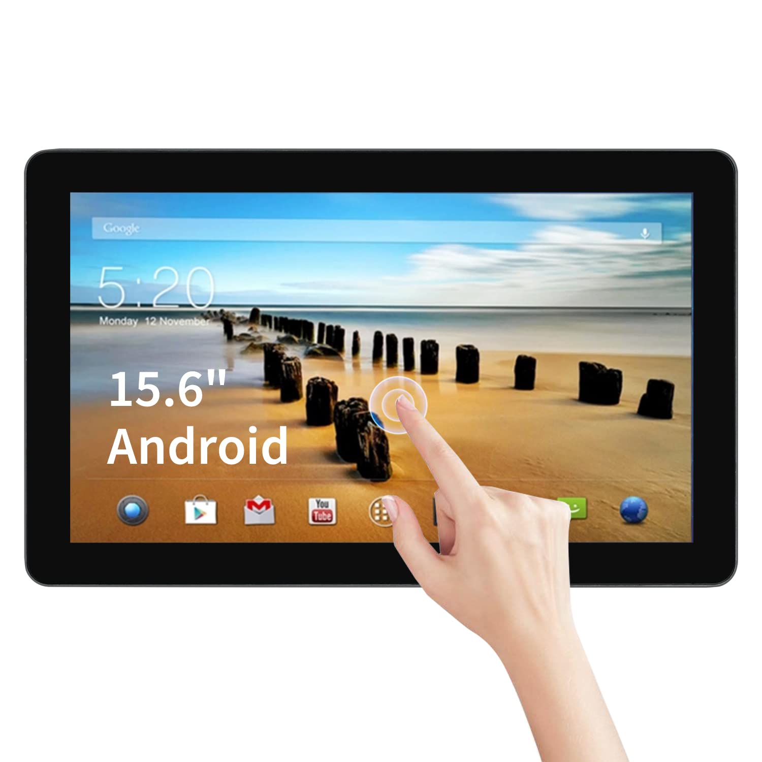 TouchWo 15.6 inch Touchscreen Monitor Android All-in-One PC Include WiFi Built-in Speakers Capture a Signature HDMI Input