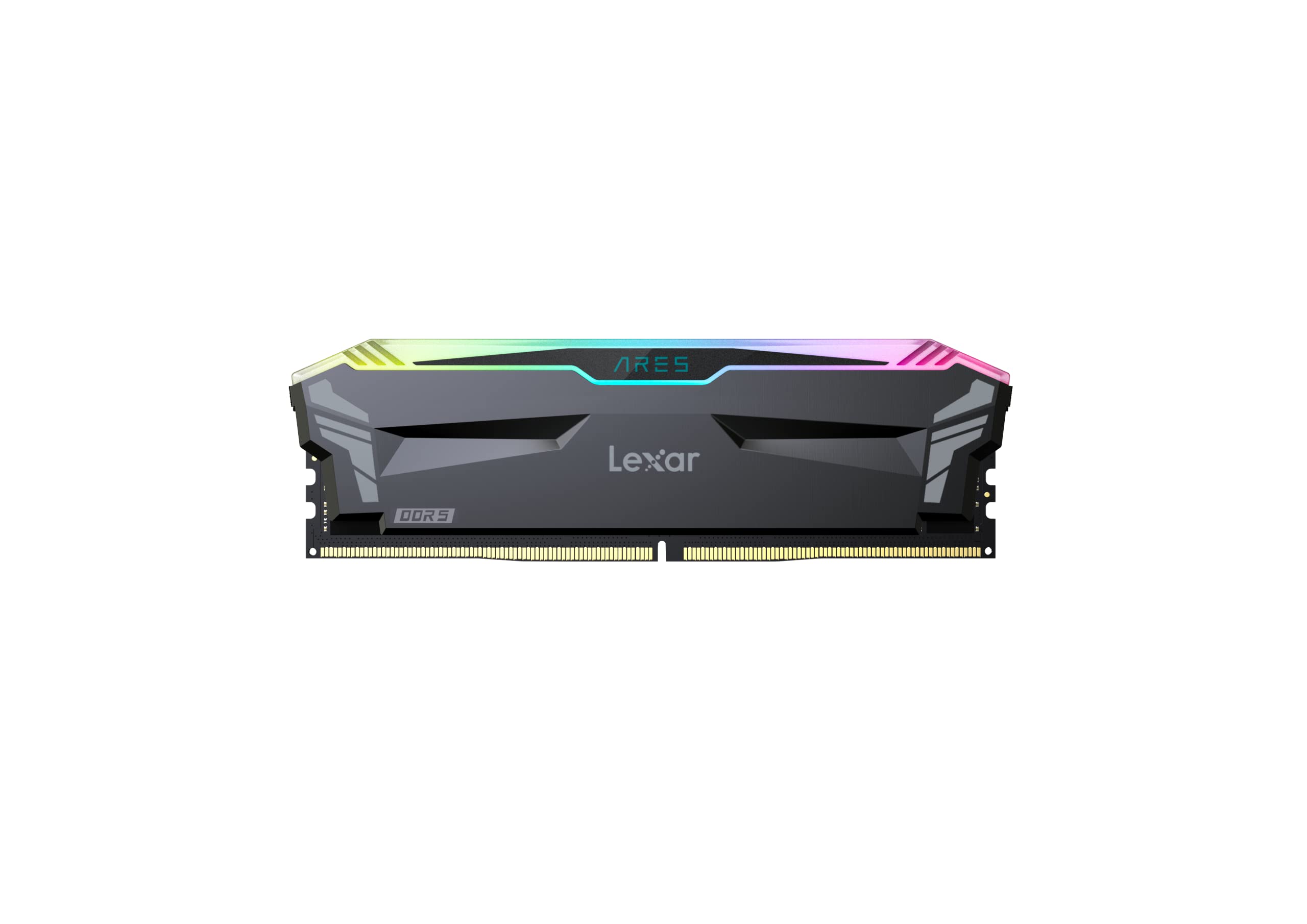 Lexar ARES RGB 32GB 2x16GB DDR5 RAM 5600MHz CL32 Desktop Memory - AMD Expo and Intel XMP 3.0 Gray LD5AU016G-R5600GDGA並